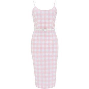 Priscilla Pink Gingham Pencil Dress by The Pretty Dress Company